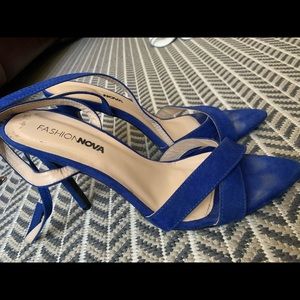 Blue Open-Toed Heels